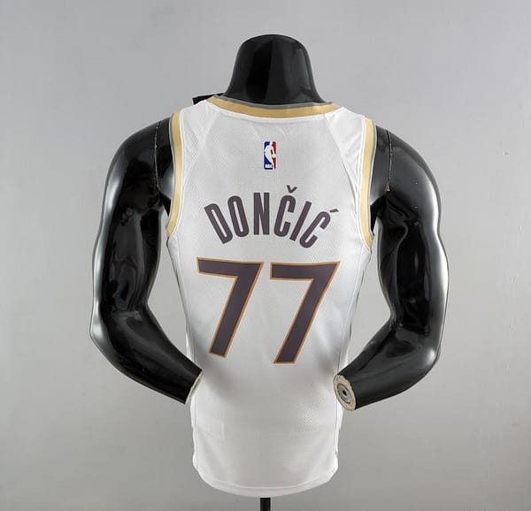 2020 Dallas Mavericks DONCIC#77 City Edition White NBA Jersey - Image 4