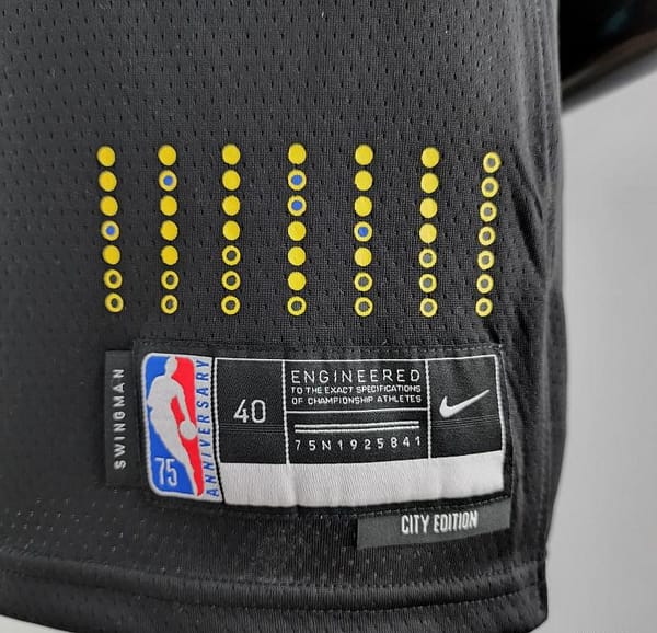 2022 75th Anniversary KUMINGA #00 Warriors City Edition Black NBA Jersey - Image 2