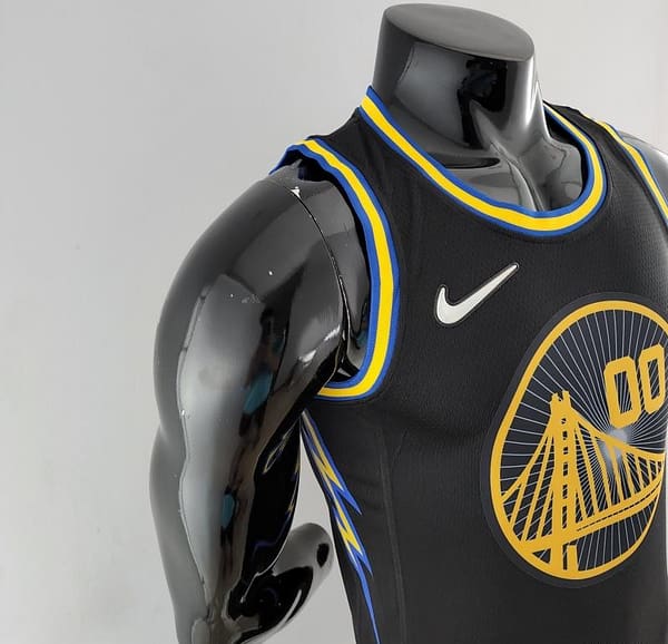 2022 75th Anniversary KUMINGA #00 Warriors City Edition Black NBA Jersey - Image 4
