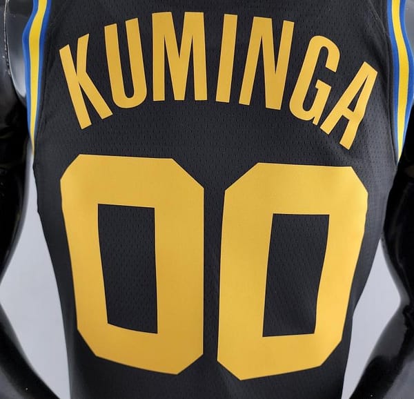 2022 75th Anniversary KUMINGA #00 Warriors City Edition Black NBA Jersey - Image 9