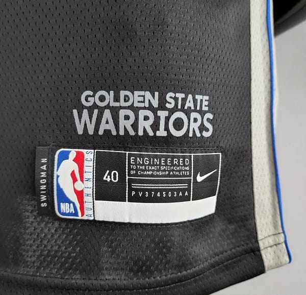 2020 KUMINGA#00 Warriors City Edition Black And Grey NBA Jersey - Image 3