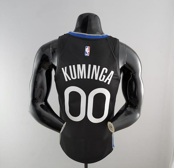2020 KUMINGA#00 Warriors City Edition Black And Grey NBA Jersey - Image 6