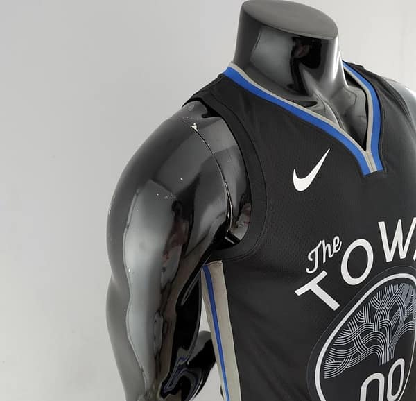 2020 KUMINGA#00 Warriors City Edition Black And Grey NBA Jersey - Image 7