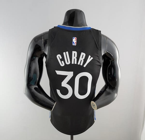 2020 Curry#30 Warriors City Edition Black And Grey NBA Jersey - Image 10