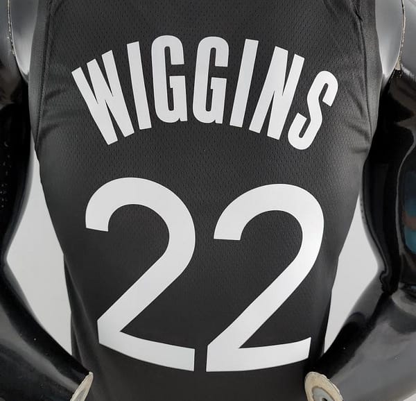 2020 WIGGINS #22 Warriors City Edition Black And Grey NBA Jersey - Image 9