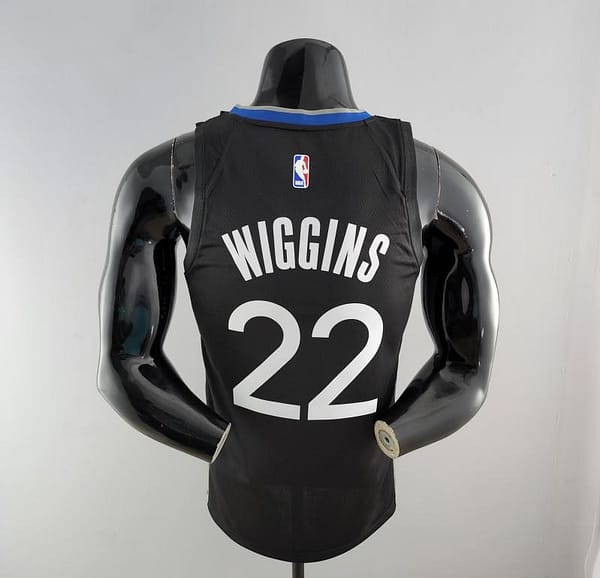 2020 WIGGINS #22 Warriors City Edition Black And Grey NBA Jersey - Image 10