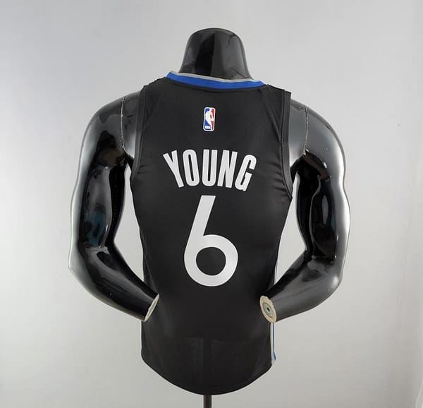 2020 YOUNG #6 Warriors City Edition Black And Grey NBA Jersey - Image 6