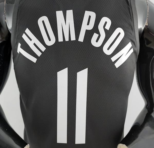 2020 THOMPSON #11 Warriors City Edition Black & Grey NBA Jersey - Image 3