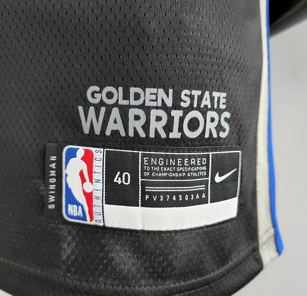 2020 THOMPSON #11 Warriors City Edition Black & Grey NBA Jersey - Image 5