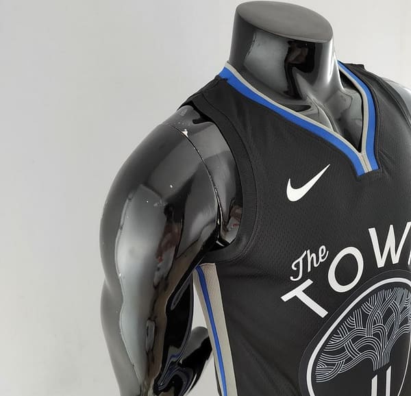 2020 THOMPSON #11 Warriors City Edition Black & Grey NBA Jersey - Image 7