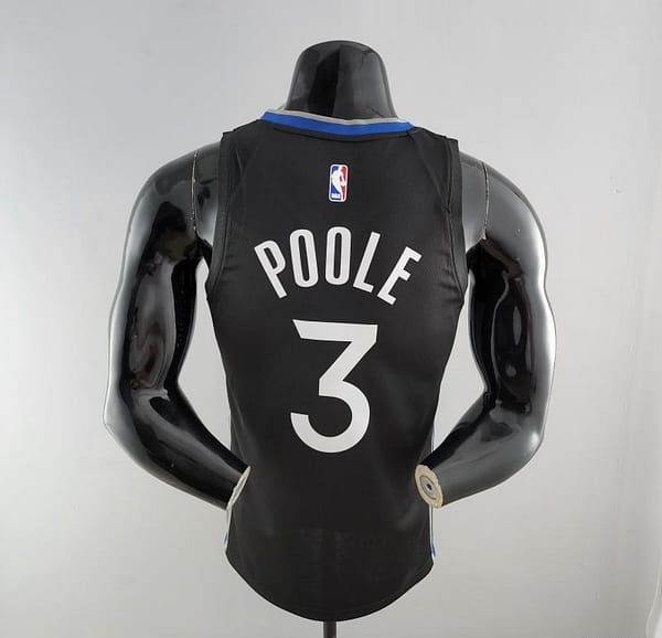 2020 POOLE#3 Warriors City Edition Black & Grey NBA Jersey - Image 9