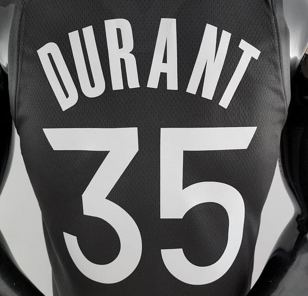 2020 DURANT #35 Warriors City Edition Black & Grey NBA Jersey - Image 3