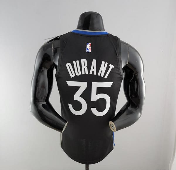 2020 DURANT #35 Warriors City Edition Black & Grey NBA Jersey - Image 4