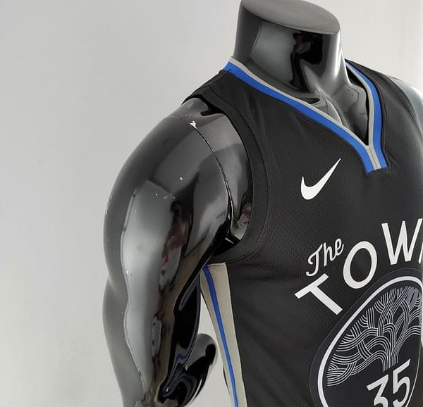 2020 DURANT #35 Warriors City Edition Black & Grey NBA Jersey - Image 5