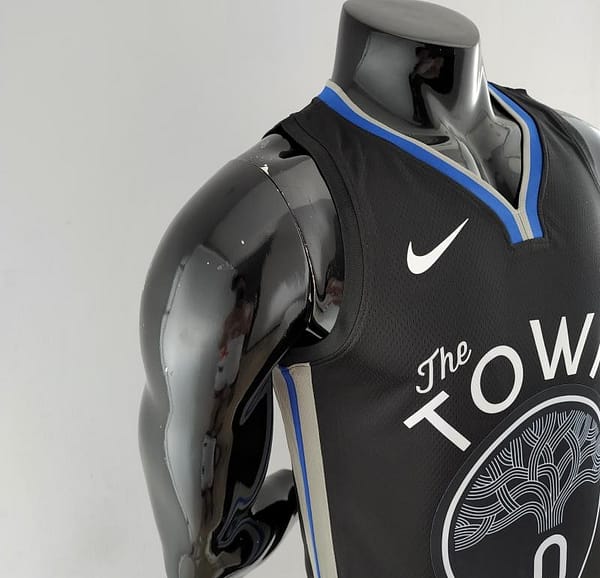 2020 PAYTON II#0 Warriors City Edition Black And Grey NBA Jersey - Image 2