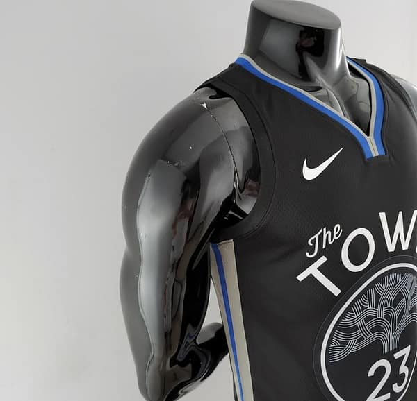 2020 GREEN #23 Warriors City Edition Black And Grey NBA Jersey - Image 4