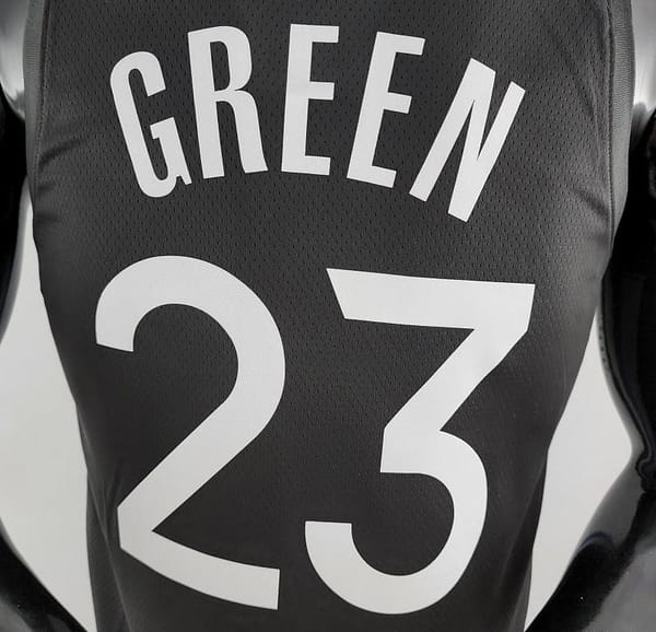 2020 GREEN #23 Warriors City Edition Black And Grey NBA Jersey - Image 8