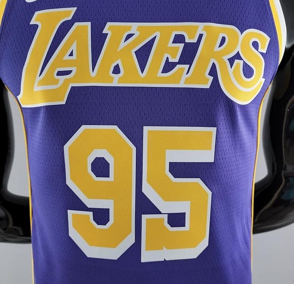 TOSCANO #95 Los Angeles Lakers Purple NBA Jersey - Image 7