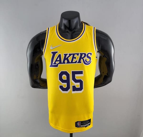 75th Anniversary TOSCANO #95 Los Angeles Lakers Yellow NBA Jersey