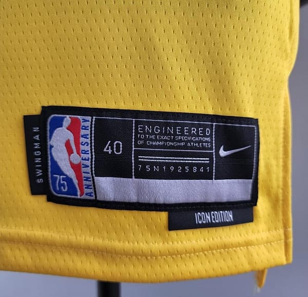 75th Anniversary TOSCANO #95 Los Angeles Lakers Yellow NBA Jersey - Image 5