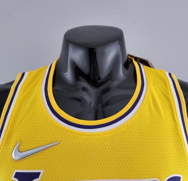 75th Anniversary TOSCANO #95 Los Angeles Lakers Yellow NBA Jersey - Image 8