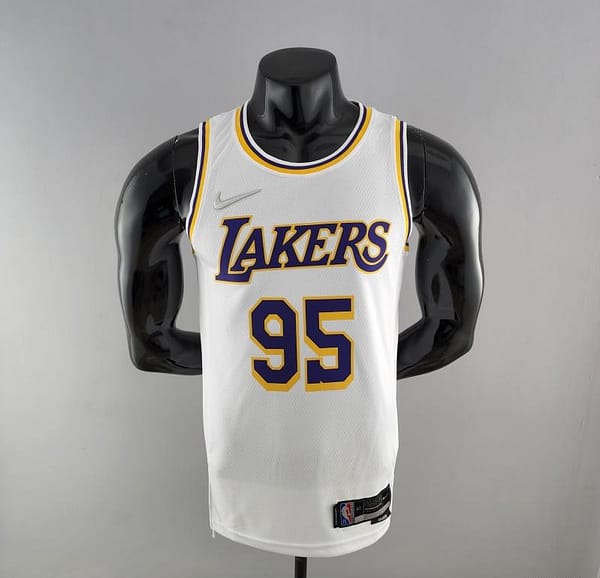 75th Anniversary TOSCANO #95 Los Angeles Lakers White NBA Jersey