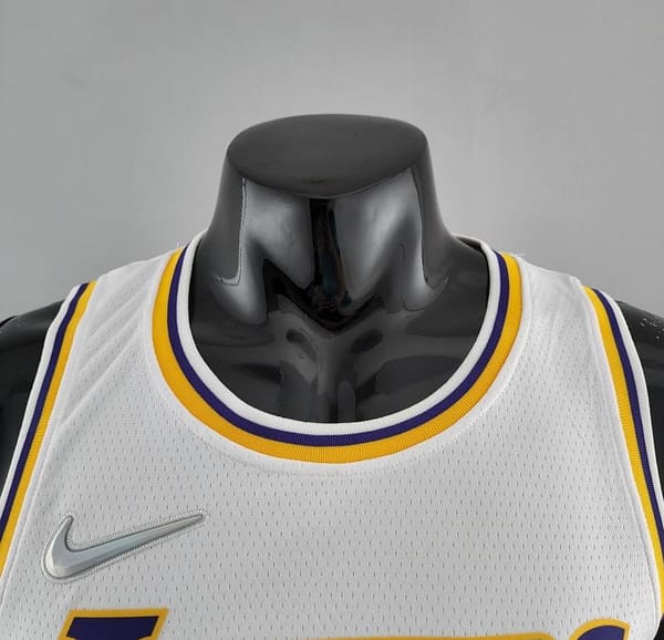 75th Anniversary TOSCANO #95 Los Angeles Lakers White NBA Jersey - Image 7