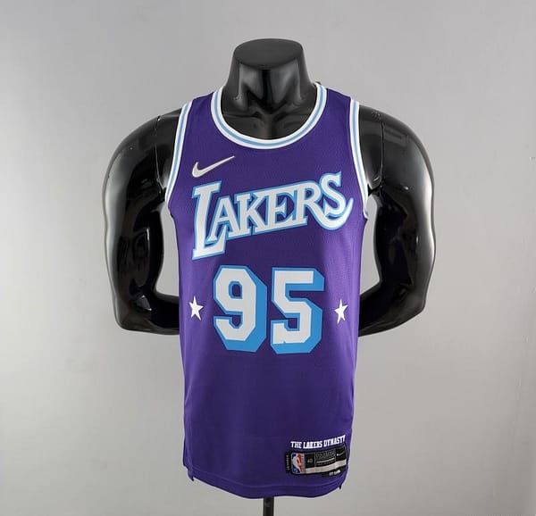 2022 75th Anniversary TOSCANO #95 Los Angeles Lakers City Edition Purple NBA Jersey