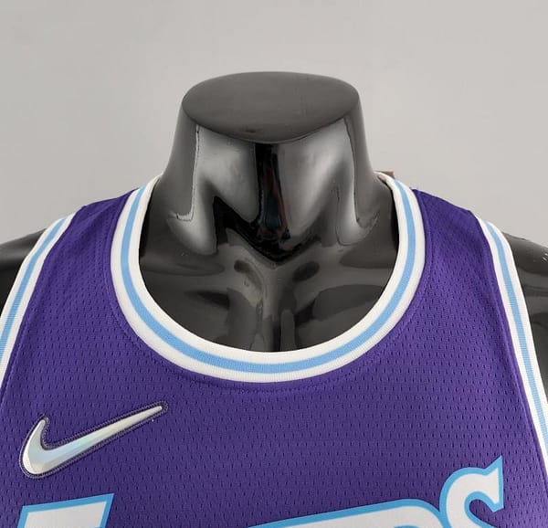 2022 75th Anniversary TOSCANO #95 Los Angeles Lakers City Edition Purple NBA Jersey - Image 5