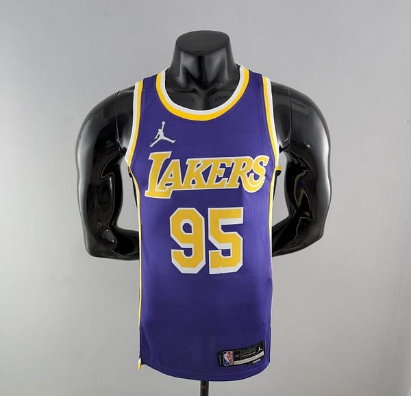75th Anniversary TOSCANO #95 Los Angeles Lakers Jordan Purple NBA Jersey