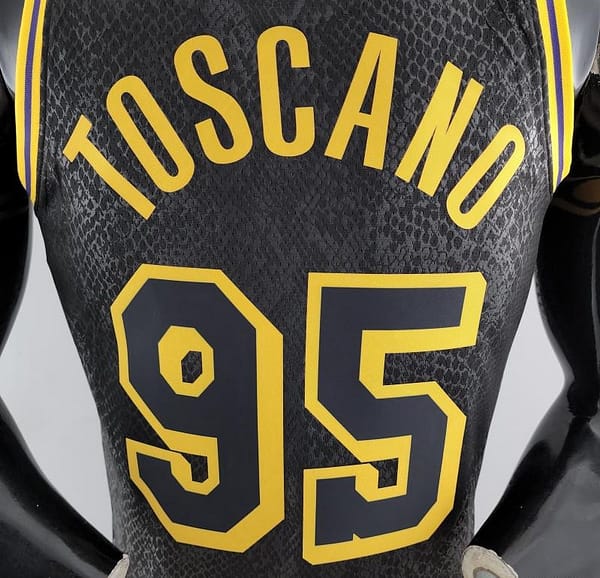 TOSCANO#95 Los Angeles Lakers Black NBA Jersey - Image 3