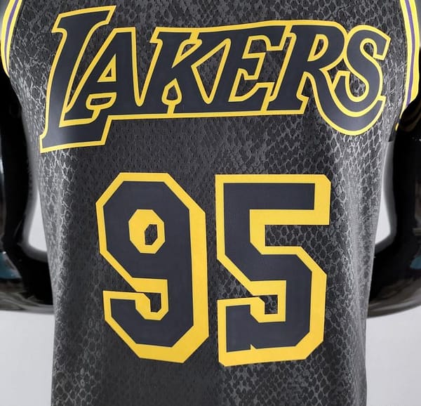 TOSCANO#95 Los Angeles Lakers Black NBA Jersey - Image 9