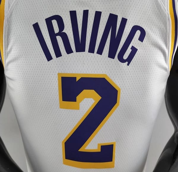75th Anniversary IRVING #2 Los Angeles Lakers White NBA Jersey - Image 8