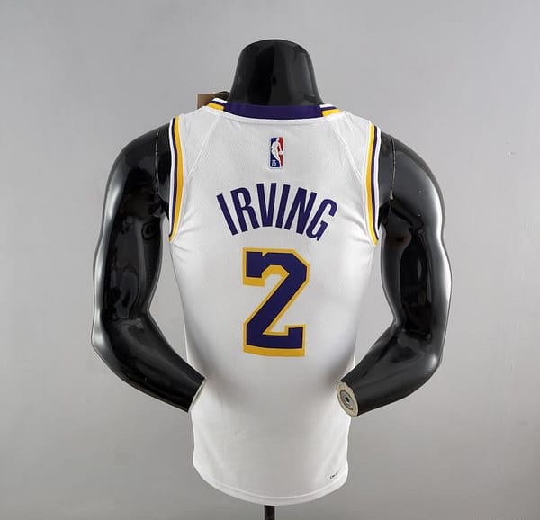 75th Anniversary IRVING #2 Los Angeles Lakers White NBA Jersey - Image 9