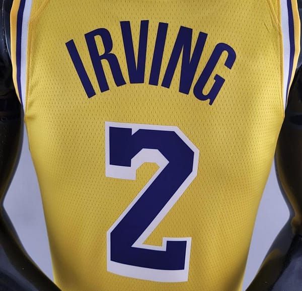 75th Anniversary IRVING #2 Los Angeles Lakers Yellow NBA Jersey - Image 3