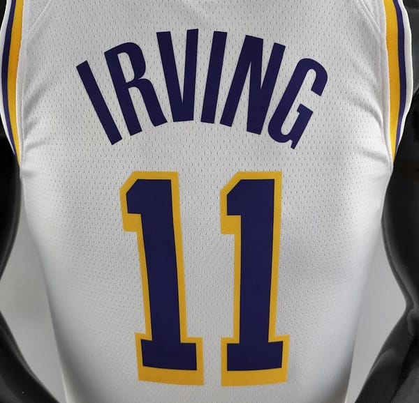 75th Anniversary IRVING #11 Los Angeles Lakers White NBA Jersey - Image 7