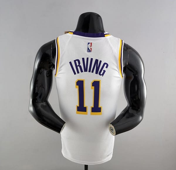 75th Anniversary IRVING #11 Los Angeles Lakers White NBA Jersey - Image 9