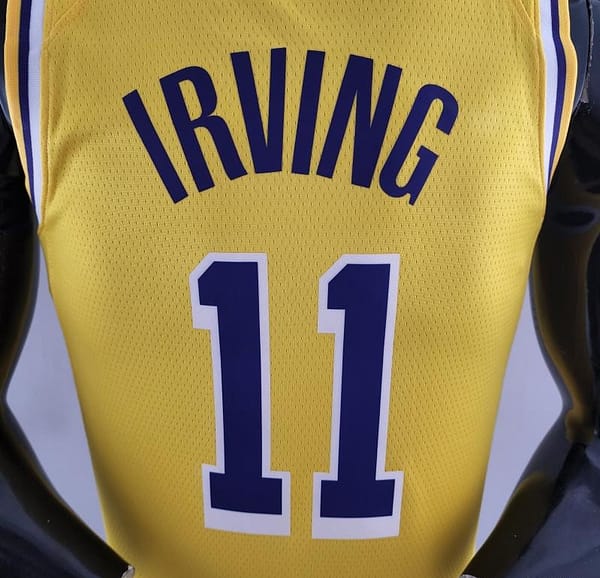 75th Anniversary IRVING #11 Los Angeles Lakers Yellow NBA Jersey - Image 3