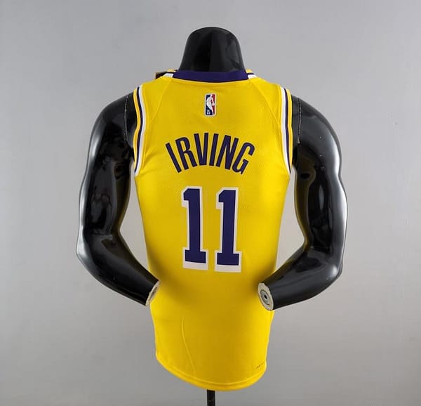75th Anniversary IRVING #11 Los Angeles Lakers Yellow NBA Jersey - Image 4