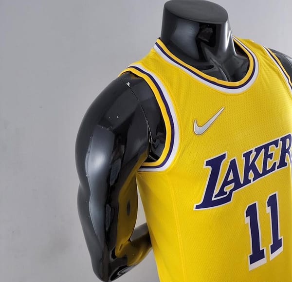 75th Anniversary IRVING #11 Los Angeles Lakers Yellow NBA Jersey - Image 6