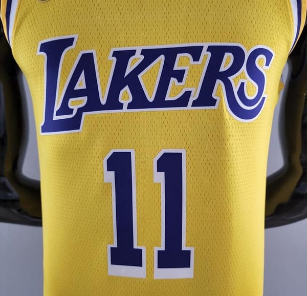 75th Anniversary IRVING #11 Los Angeles Lakers Yellow NBA Jersey - Image 9