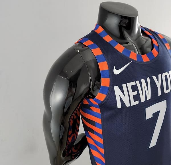 New York Knicks ANTHONY #7 Striped NBA Jersey - Image 5
