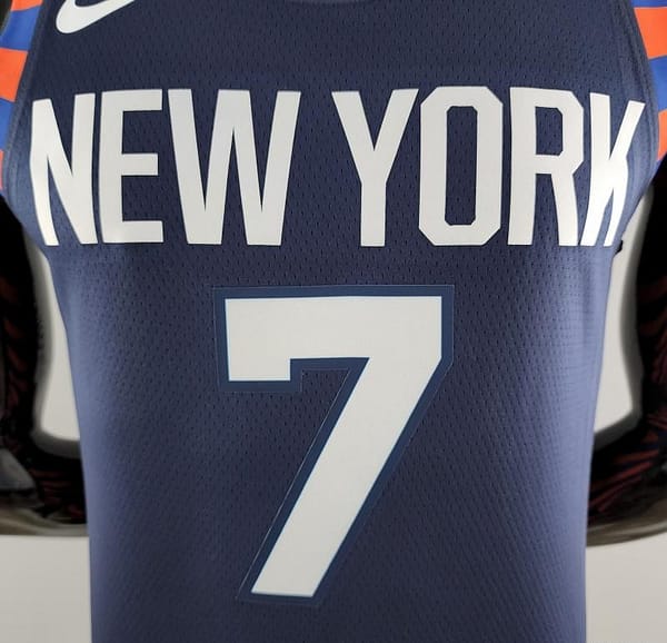 New York Knicks ANTHONY #7 Striped NBA Jersey - Image 8