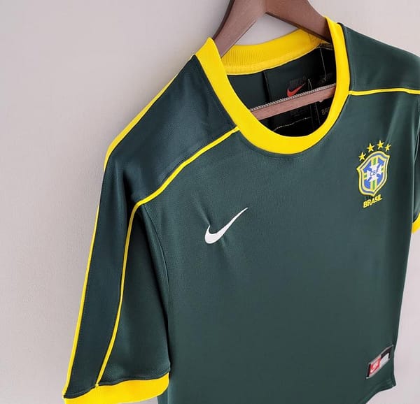Retro Goalkeeper Brazil 1998 Dark Green Jersey - Image 8