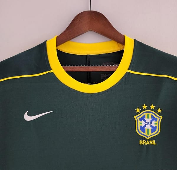 Retro Goalkeeper Brazil 1998 Dark Green Jersey - Image 12