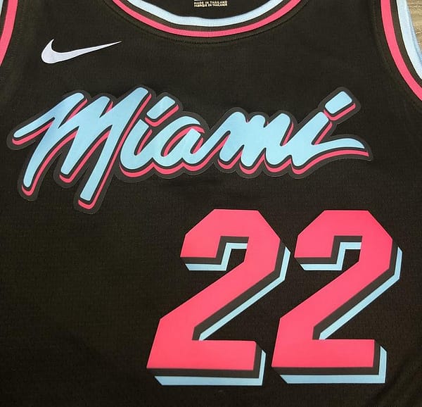 2019-20 NBA Heat Pressed Men's Black Miami Heat #22 Jimmy Butler City Edition Jersey - Image 9