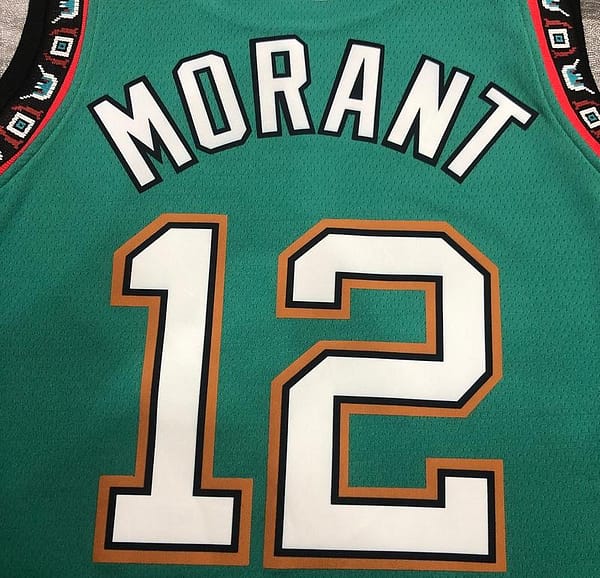 NBA Heat Pressed Men's Green Memphis Grizzlies #12 Ja Morant Basketball Jersey - Image 2