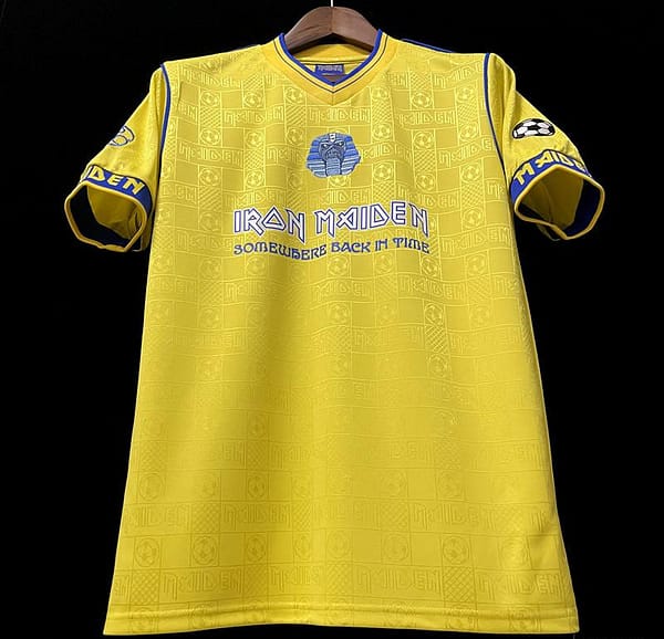 Retro 2008 West Ham Iron Maiden Yellow Jersey - Image 8