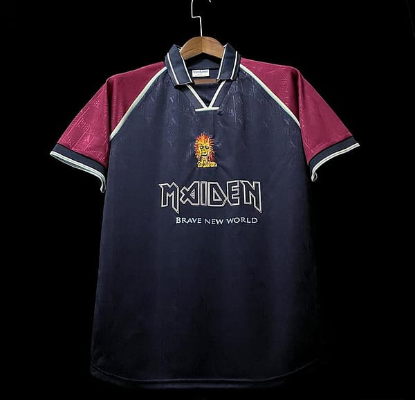 Retro 1999 West Ham Iron Maiden Home Soccer Jersey - Image 6