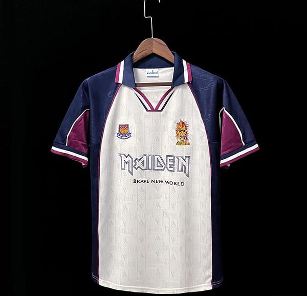 Retro 1999 West Ham Iron Maiden Away Soccer Jersey